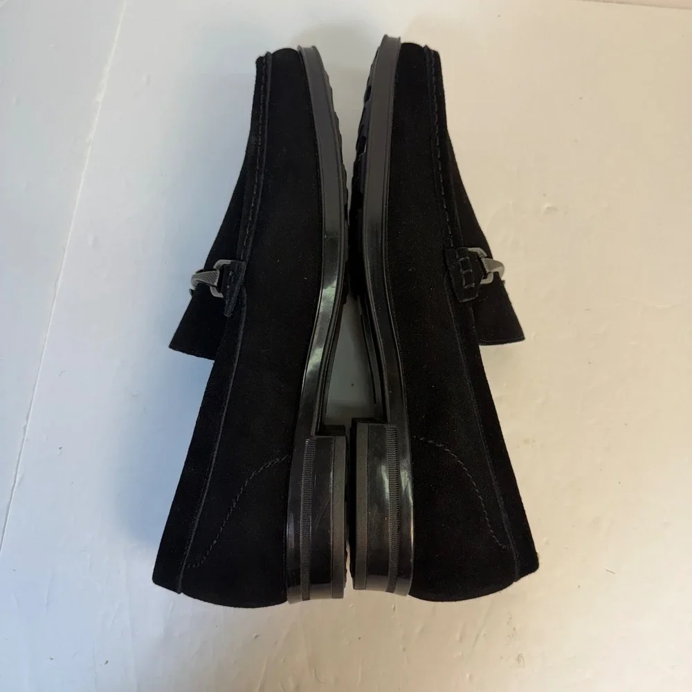Stacy Adams Mens Black Suede Bit Loafers Memory Foam Dress Shoes 25139-008 9.5M